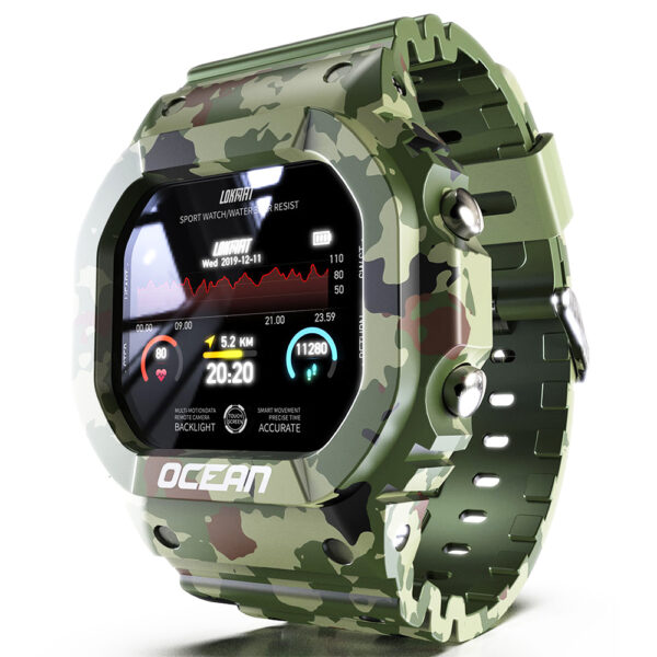 LOKMAT OCEAN Bluetooth Smartwatch 114 inch TFT Touch Screen Green