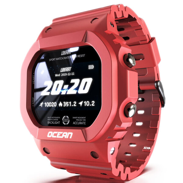 LOKMAT OCEAN Bluetooth Smartwatch 114 inch TFT Touch Screen Red